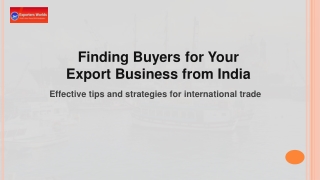 finding buyers for your export business from india