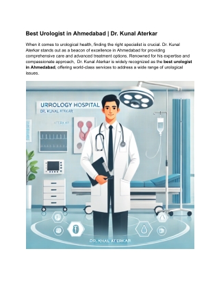 Best Urologist in Ahmedabad _ Dr Kunal Aterkar