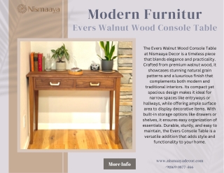 modern furnitur evers walnut wood console table