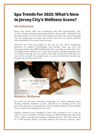 Spa Trends For 2025: What’s New In Jersey City’s Wellness Scene?