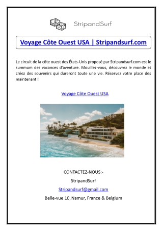 Voyage Côte Ouest USA | Stripandsurf.com