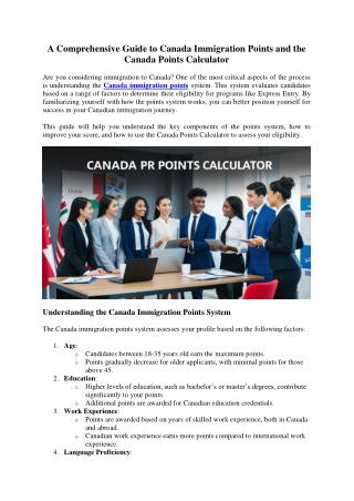a comprehensive guide to canada immigration