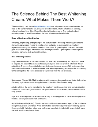the science behind the best whitening cream what