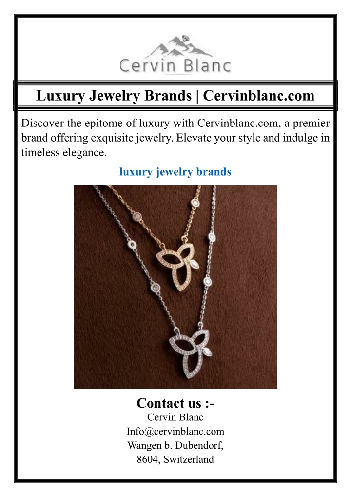 luxury jewelry brands cervinblanc com