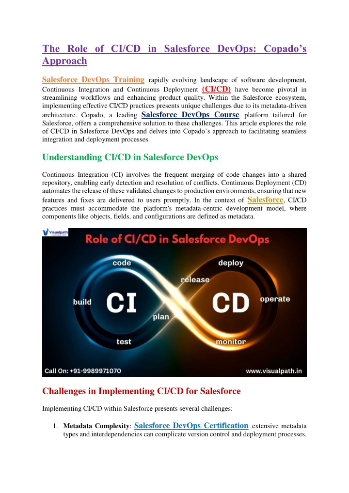 the role of ci cd in salesforce devops copado