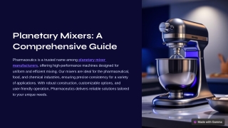 planetary mixers a comprehensive guide
