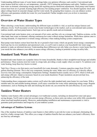 understanding different types of water heater