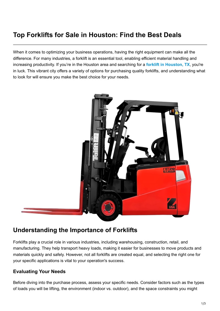 top forklifts for sale in houston find the best