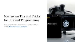 mastercam tips and tricks for efficient