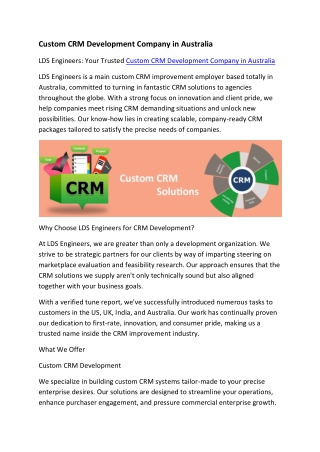 Custom Crm development company in Australia