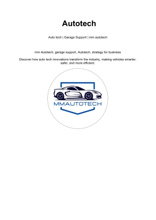 Autotech  Auto tech | Garage Support | mm autotech