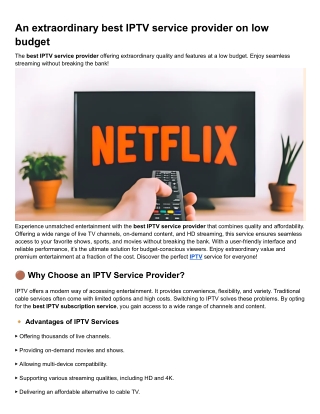 an extraordinary best iptv service provider