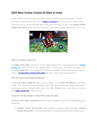 2024 Best Online Cricket ID Sites in India