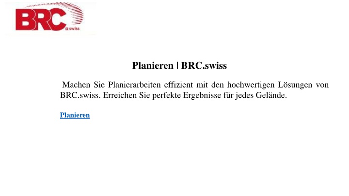 planieren brc swiss