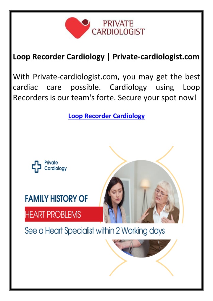 loop recorder cardiology private cardiologist com