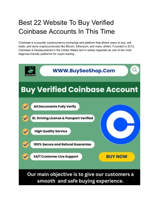 Best 22 Website To Buy Verified Coinbase Accounts In This Time