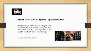 smart home cinema system epicsystems tech
