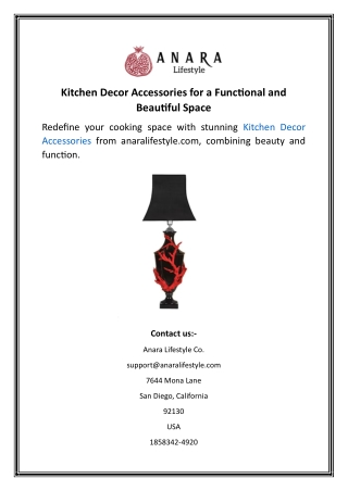 Kitchen Decor Accessories for a Functional and Beautiful Space