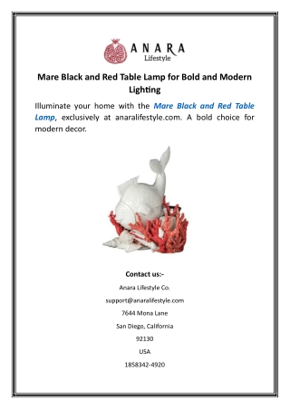 mare black and red table lamp for bold and modern