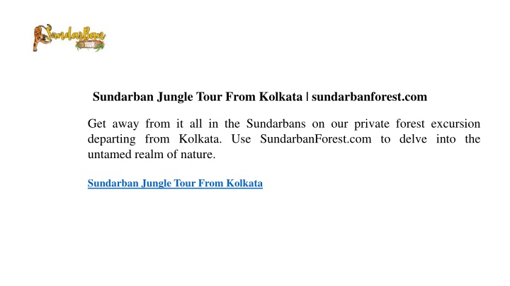 sundarban jungle tour from kolkata