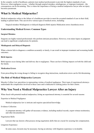 The Importance of Hiring a Medical Malpractice Lawyer After an Injury
