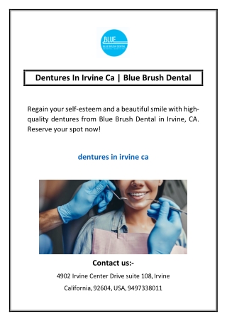 Dentures In Irvine Ca | Blue Brush Dental