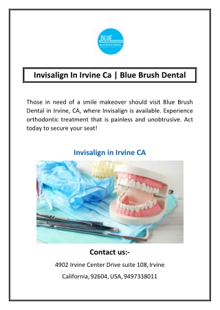 Invisalign In Irvine Ca | Blue Brush Dental