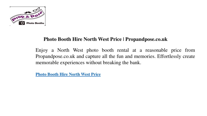 photo booth hire north west price propandpose