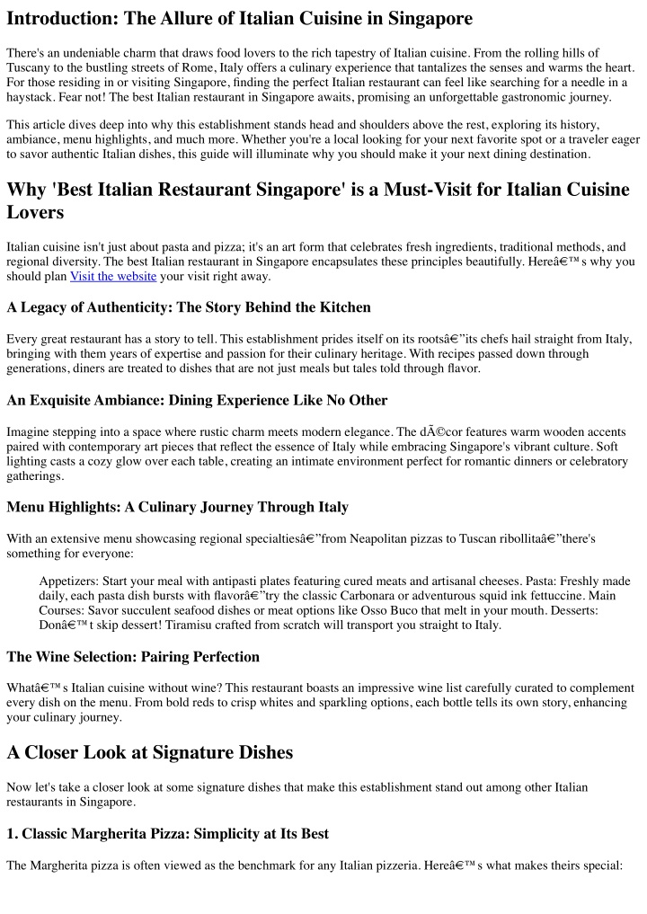 introduction the allure of italian cuisine