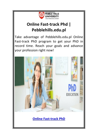 online fast track phd pebblehills edu pl