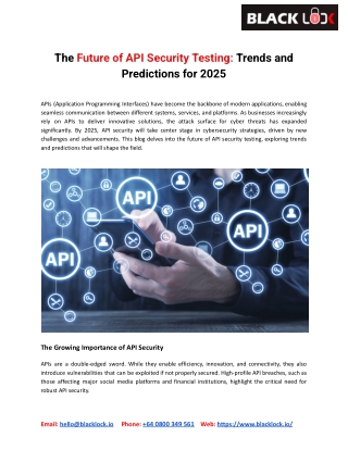 The Future of API Security Testing: Trends and Predictions for 2025