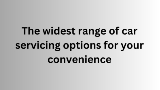 The widest range of car servicing options for your convenience