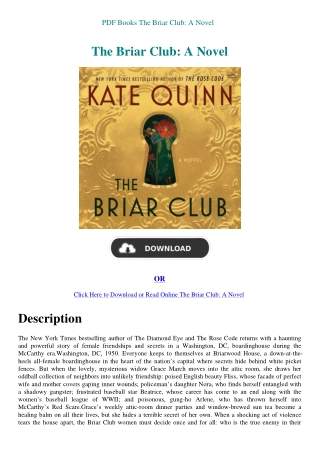 PDF Books The Briar Club A Novel