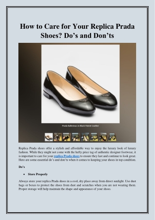 How to Care for Your Replica Prada Shoes