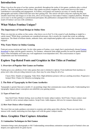 “Explore Top-Rated Fonts and Graphics within the World of Online Slots at Fontin