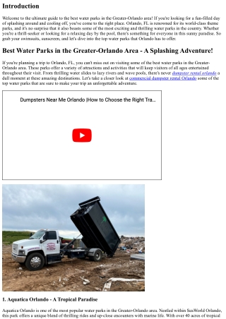 Best Water Parks inside the Greater-Orlando Area