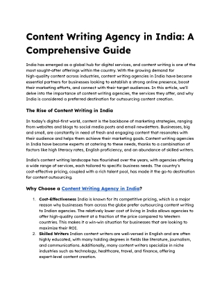 Content Writing Agency in India_ A Comprehensive Guide