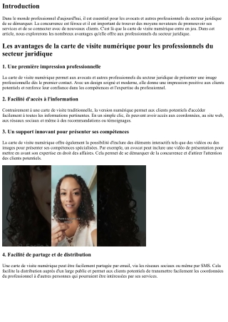 Les avantages de la carte de visite numérique pour les professionnels du secteur