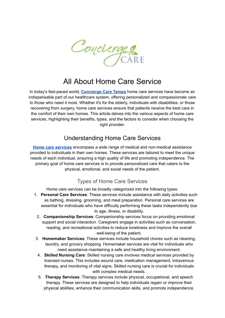 all about home care service