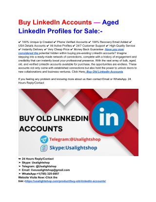 Buy LinkedIn Accounts
