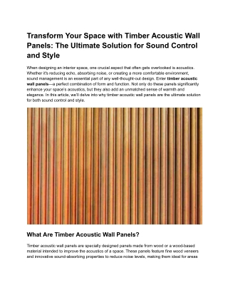 timber acoustic wall panels