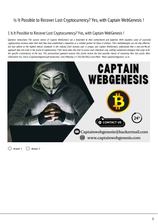 is it possible to recover lost cryptocurrency