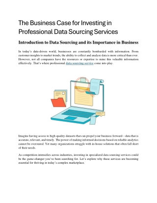 The Business Case for Investing in Professional Data Sourcin