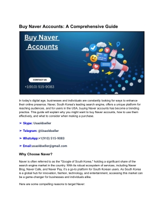 Buy Naver Accounts_ A Comprehensive Guide