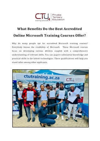 What Benefits Do the Best Accredited Online Microsoft Training Courses Offer?