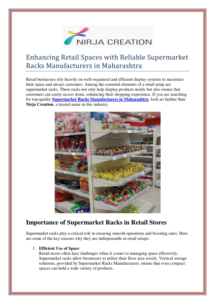 enhancing retail spaces with reliable supermarket