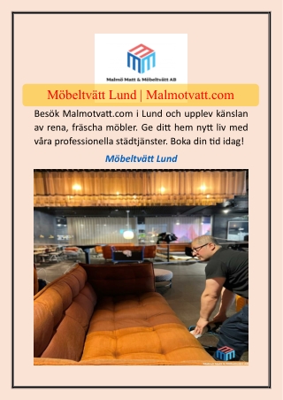 Möbeltvätt Lund | Malmotvatt.com