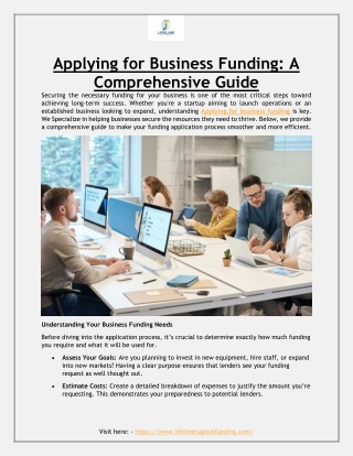 applying for business funding a comprehensive