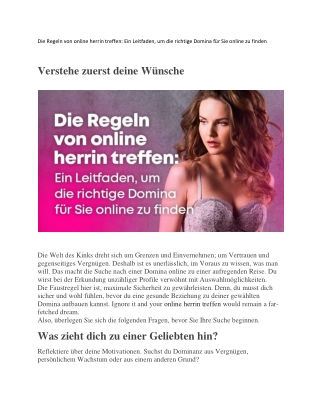 Die Regeln von online herrin treffen Ein Leitfaden, um die richtige Domina für Sie online zu finden