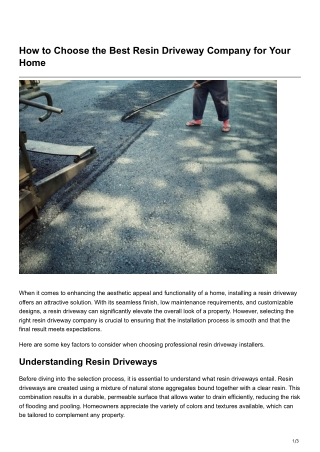 How to Choose the Best Resin Driveway Company for Your Home